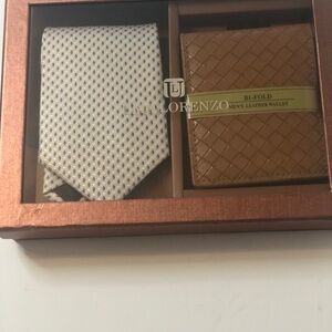 Lorenzo Blue and Brown Tie Set with Elegant Accessories